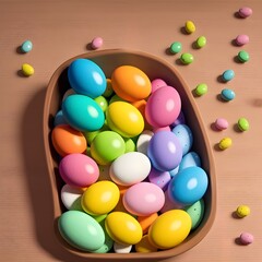 Fototapeta na wymiar Colorful Eater Eggs, Decorated Easter Eggs