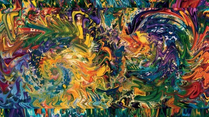 Abstract Acrylic Paint Vortex of Colors