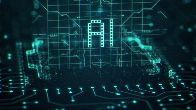AI artificial intelligence and data mining. Chat deep learning. Computer chip technology. Futuristic cyber innovation automation and autonomous brain. Chat text generative AI. Neural network 3D