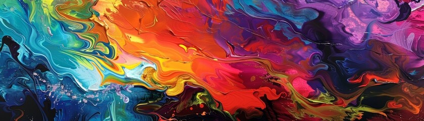 Colorful Abstract Acrylic Pour Artwork