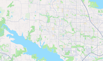 Naklejka premium Flower Mound Texas Map, Detailed Map of Flower Mound Texas