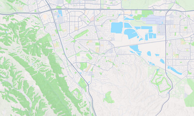 Obraz premium Pleasanton California Map, Detailed Map of Pleasanton California