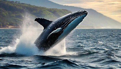 Saut d'une baleine - 745234290