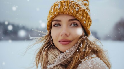 Beautiful female models are enchanting in the cold winter season AI generated image