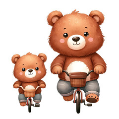 father bear and a cute baby bear father's day
