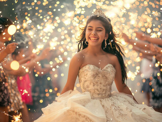 15 Year Old Girl Celebrating Her Quinceañera