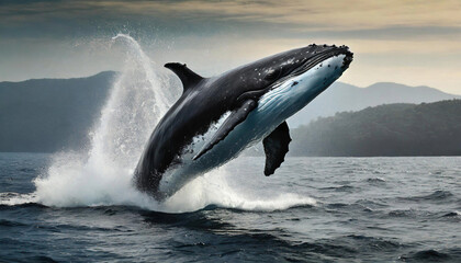 Saut d'une baleine - 745236219