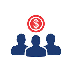 Fund of Donation Silhouette Icon. Charity and Donation Concept. Organization and Community Charitable Foundation. Financial Help for People Pictogram. Vector illustration.