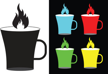 Set of  coffee mugs, pine and snowmen pattern