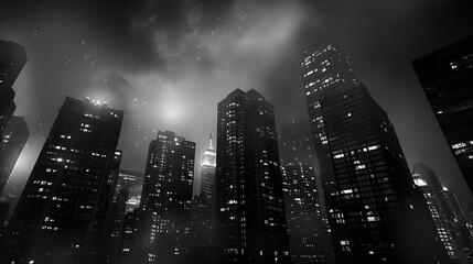 Fototapeta premium Nighttime Skyscrapers
