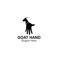 goat hand logo design concept vector illustration