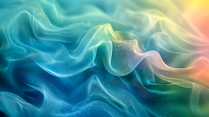 Fototapeta premium Holographic Neon Fluid Waves Background, abstract background with waves