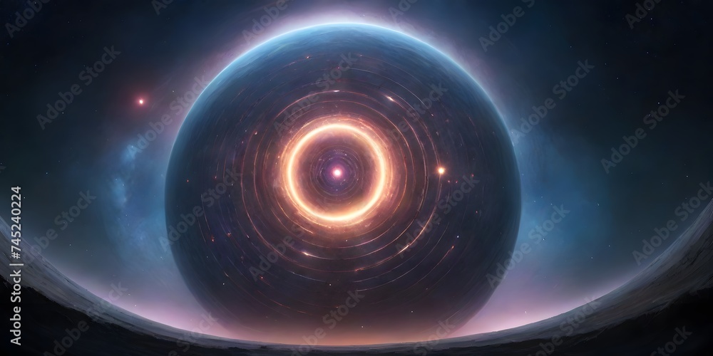 Poster a celestial portal floats in the vastness of space, a gateway to unknown dimensions against a backdr