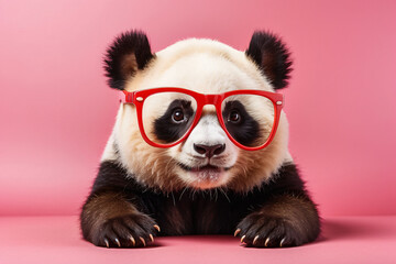 red glasses panda