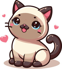 Obraz premium cute funny cat cartoon vector on white background 