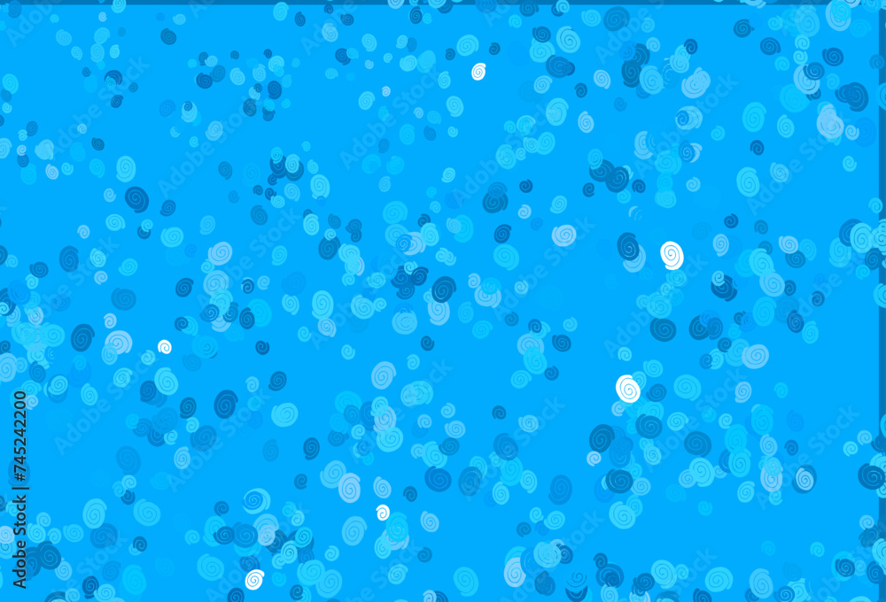 Poster light blue vector pattern with bubble shapes.