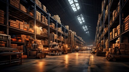 Generative AI Industrial Warehouse Interior