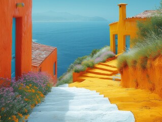 rue d'atlantique, dutch landscape, yellow and white, didier barra, endurance art