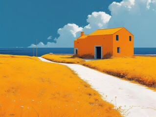 rue d'atlantique, dutch landscape, yellow and white, didier barra, endurance art