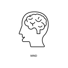 mind concept line icon. Simple element illustration. mind concept outline symbol design.