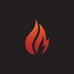Fire Flame Logo design. Bonfire Silhouette Logotype icon