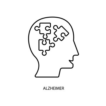 alzheimer concept line icon. Simple element illustration.alzheimer concept outline symbol design.