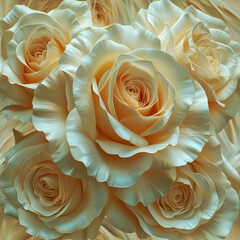 creme colored roses, rose flower ai generated