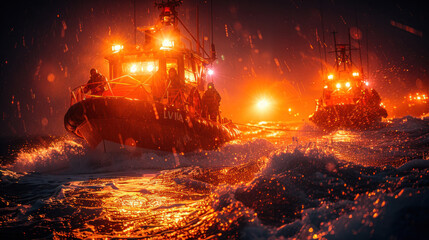 A marine rescue units are on duty to assist in the ocean.