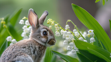 Lily of the valley and wild rabbit