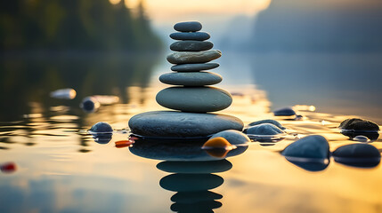 A pile of pebbles or stones on the background