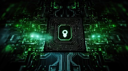 Cybersecurity Tech Frames, a frame with a binary code or digital lock design on a secure, dark background, containing an image of cybersecurity professionals at work or secure data centers.