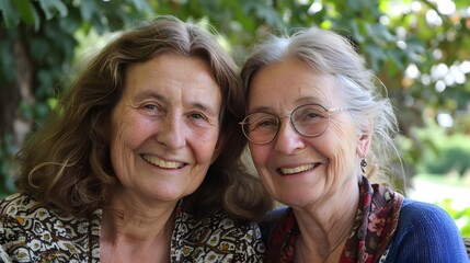 Portrait of two old women