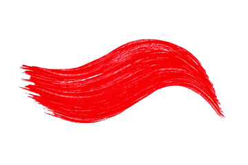 A brushstroke of red color on an empty background. PNG