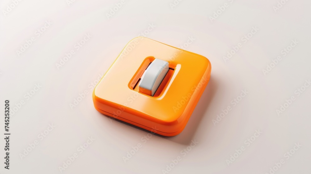 Aufkleber orange-gray power toggle button in 3d style. ai generative.