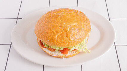 Burger doner top view isolated