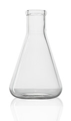 Medical glassware, flask, on an empty background. PNG
