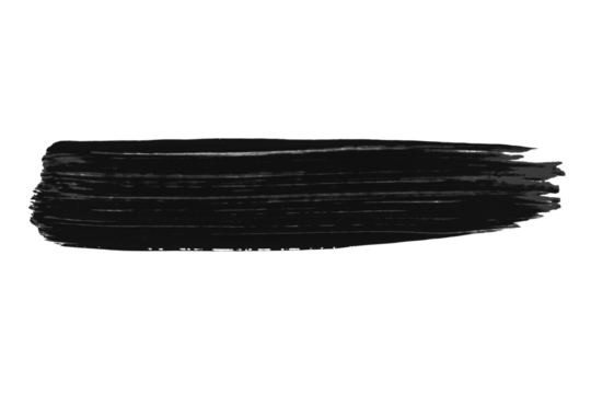 A smear of black paint . on an empty background. PNG