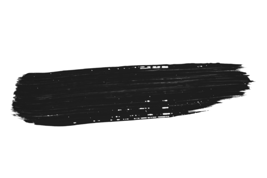 A smear of black paint . on an empty background. PNG