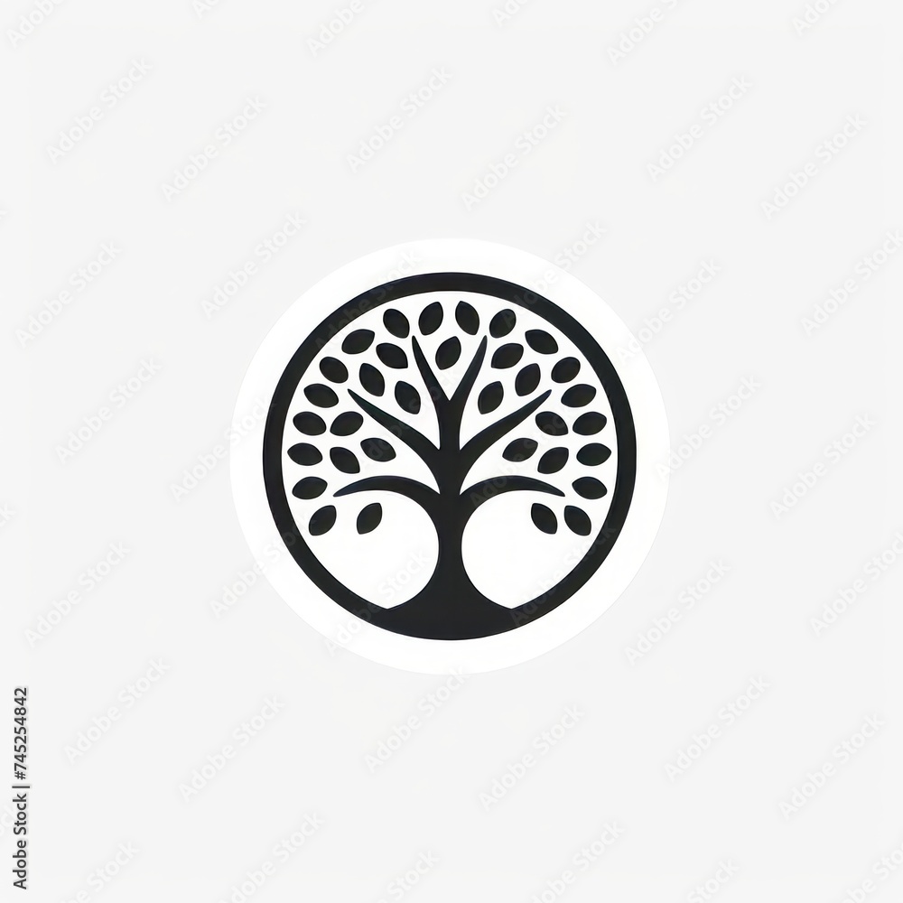 Poster generative ai flat tree icon