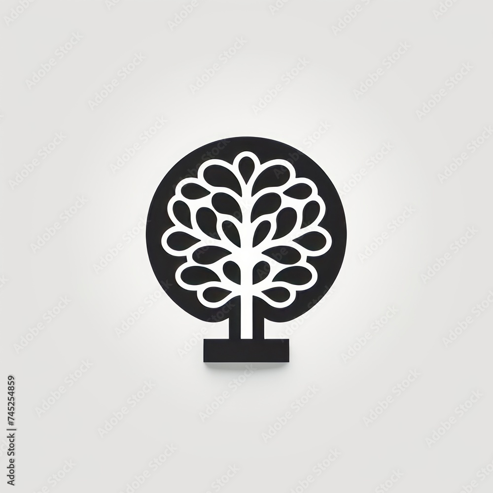 Poster generative ai flat tree icon