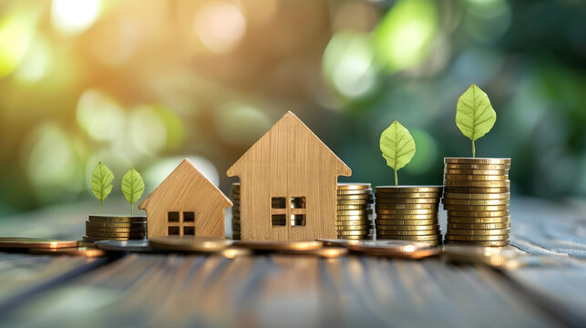 An upward trend in the housing market indicating significant financial gains from rental income or real estate investments, symbolizing a booming property sector.