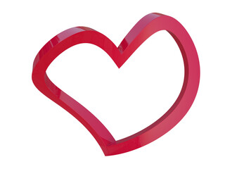 Lovely red heart. 3d render.