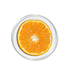 Petri dish with orange. Food research in the laboratory.on an empty background. PNG