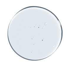 Transparent gel in the form of a circle on an empty background. PNG