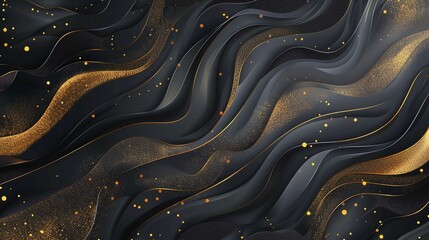 opulent black gold waves in abstract luxury background, perfect for stylish fashion designs and elegant decor