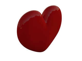 Lovely red heart. 3d render.
