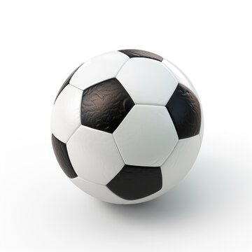 3d render ultra-realism soccer ball, white background