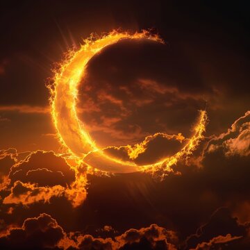 Solar eclipse, celestial ballet, the moons shadow crossing the sun
