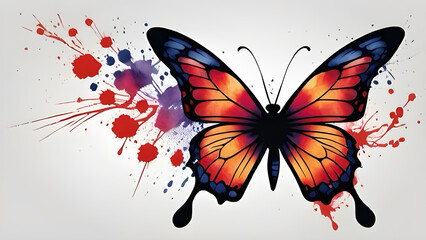 butterfly on a black background - obrazy, fototapety, plakaty