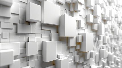 White Wall Covered With Cubes